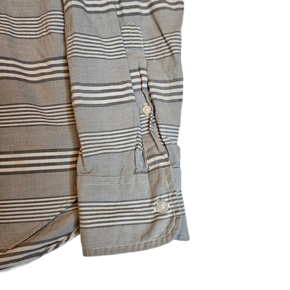 J. Crew‎ Size Large Gray Striped Button-Up Shirt